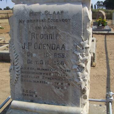 ODENDAAL J.P. 1855-1929
