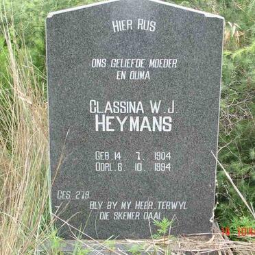 HEYMANS Classina W.J. 1904-1994