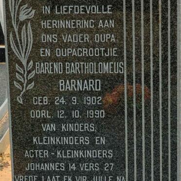 BARNARD Barend Bartholomeus 1902-1990