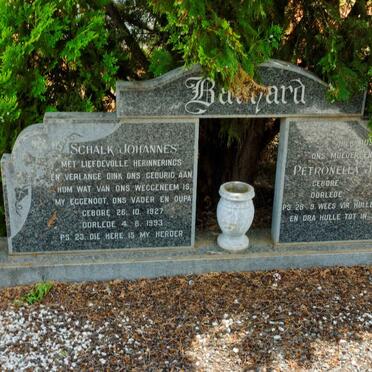 BARNARD Schalk Johannes 1927-1993 &amp;  Petronella Johanna POTGIETER