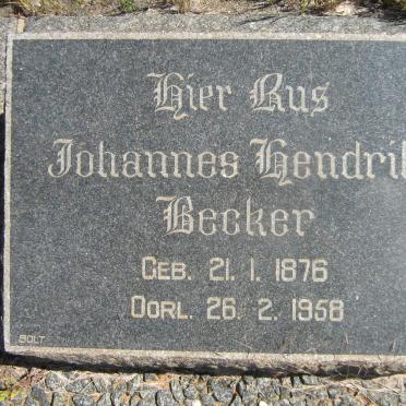 BECKER Johannes Hendrik 1876-1958