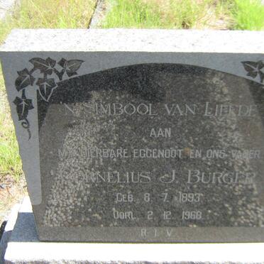 BURGER Cornelius J. 1893-1968