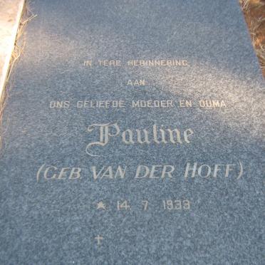 COETZEE Pauline nee VAN DER HOFF 1933-