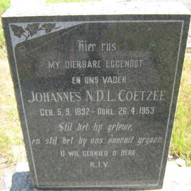 COETZEE Johannes N.D.L. 1892-1953
