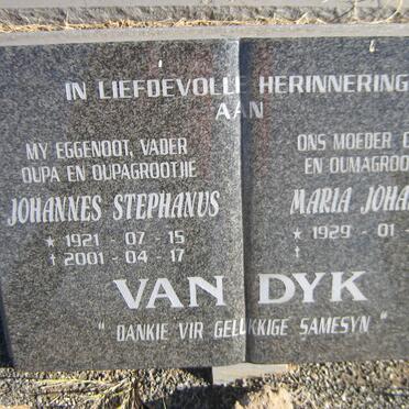 DYK Johannes Stephanus, van 1921-2001 &amp; Maria Johanna 1929-