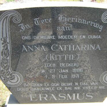 ERASMUS Anna Catharina  nee BECKER 1886-1971