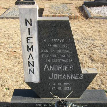 NIEMANN Andries Johannes 1925-1993