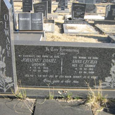 OLWAGE Johannes Daniel 1908-1986 &amp; Anna Cecilia LE GRANGE 1915-2001