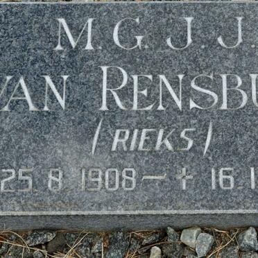 RENSBURG M.G.J.J., van 1908-1995
