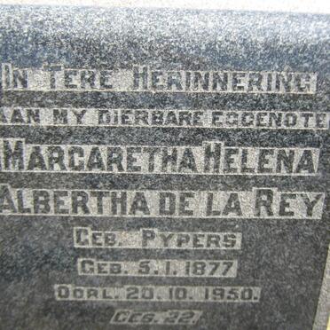 REY Margaretha Helena Albertha, de la nee PYPERS 1877-1950