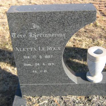 ROUX Aletta, le 1887-1971