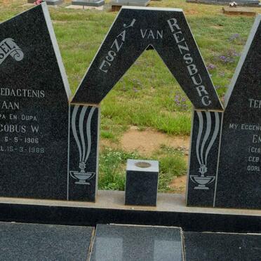 RENSBURG Jacobus W., Janse van 1906-1988 &amp; Emma I.M. HEATHCOTE 1915-1971