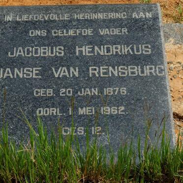 RENSBURG Jacobus Hendrikus, Janse van 1876-1962