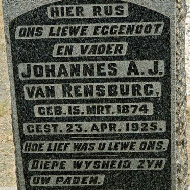 RENSBURG Johannes A.J., van 1874-1925