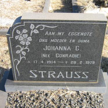 STRAUSS Johanna G. nee CONRADIE 1914-1979