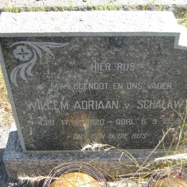 SCHALKWYK Willem Adriaan, v. 1920-1959