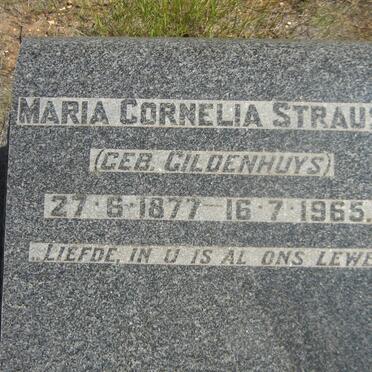 STRAUSS Maria Cornelia nee GILDENHUYS 1877-1965