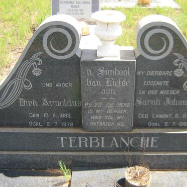 TERBLANCHE Dirk Arnoldus 1890-1978 &amp; Sarah Johanna LAMONT 1892-1962