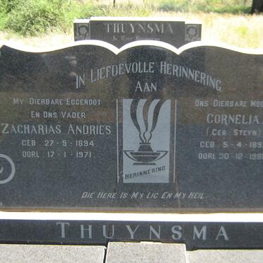 THUYNSMA Zacharias Andries 1894-1971 &amp; Cornelia STEYN 1897-1981