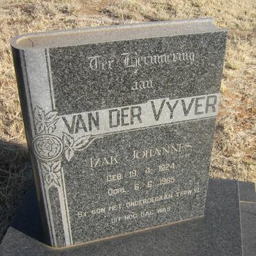 VYVER Izak Johannes, van der 1924-1965