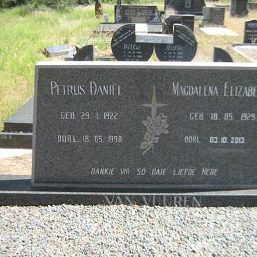 VUUREN Petrus Daniel, van 1922-1998 &amp; Magdalena Elizabeth 1929-2013