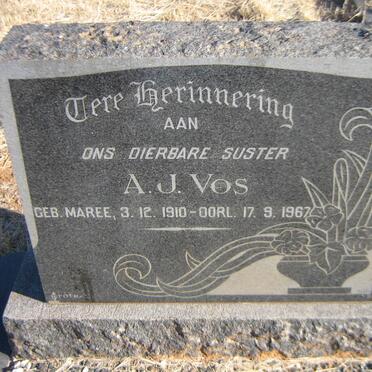 VOS A.J. nee MAREE 1910-1967