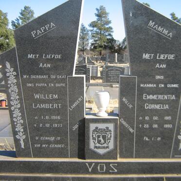 VOS Willem Lambert 1916-1977 &amp; Emmerentia Cornelia 1915-1993