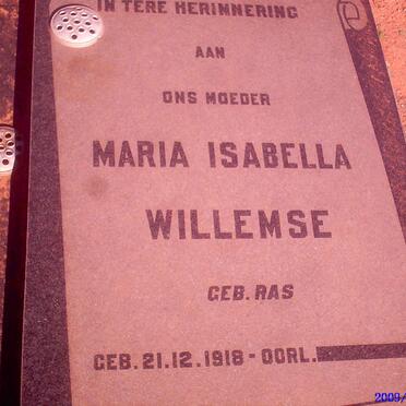 WILLEMSE Johannes Jacobus 1915-1967 &amp; Maria Isabella RAS 1918-