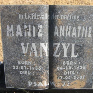ZYL Manie, van 1936- &amp; Annatjie 1935-2007