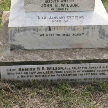 WILSON Hamish B.B.-1918 :: WILSON Donald R. -1918 :: WILSON Frances -1902