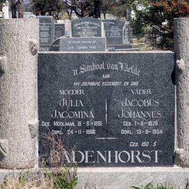 BADENHORST Jacobus Johannes 1879-1954 &amp; Julia Jacomina 1881-1966