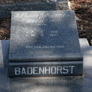 BADENHORST Adriaan Johannes Hendrik 1916-1967