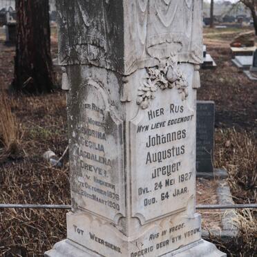 DREYER Johannes Augustus -1927 :: DREYER Hendrina Cecilia Magdalena nee VAN NIEKERK 1876-1930
