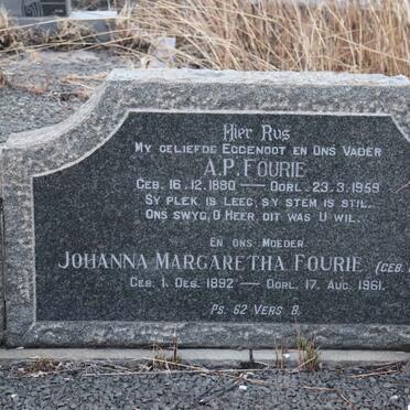 FOURIE A.P. 1880-1959 & Johanna Margaretha BENEKE 1892-1961