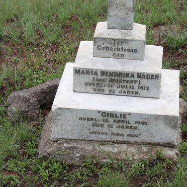 HAGER Maria Hendrika nee MOSTERT -1913 :: HAGER Girlie -1901