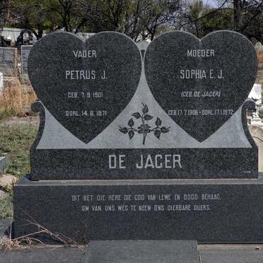 JAGER Petrus J., de 1901-1971 &amp; Sophia E.J. DE JAGER 1906-1972