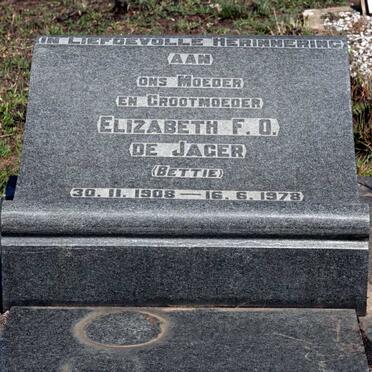 JAGER Elizabeth F.O., de 1908-1978