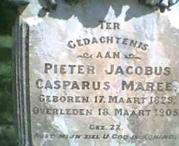 MAREE Pieter Jacobus Casparus 1829-1905