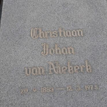 NIEKERK Christiaan Johan, van 1883-1975