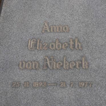 NIEKERK Anna Elizabeth, van 1893-1977