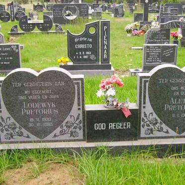 PRETORIUS Lodewyk 1933-1985 &amp; Aletta 1939-