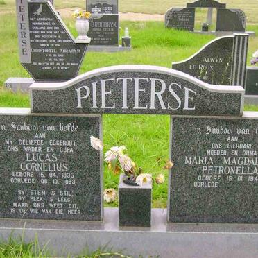 PIETERSE Lucas Cornelius 1935-1993 &amp; Maria Magdalena Petronella 1941-