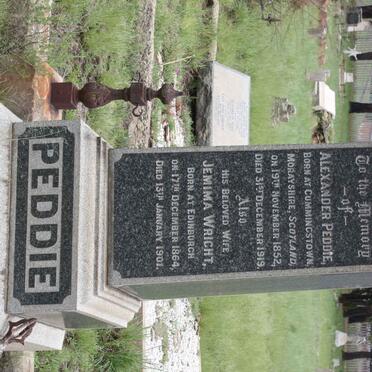 PEDDIE Alexander 1852-1919 &amp; Jemima WRIGHT 1864-1901