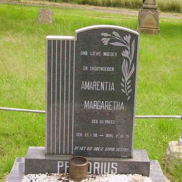 PRETORIUS Amarentia Margaretha nee DU PREEZ 1898-1975