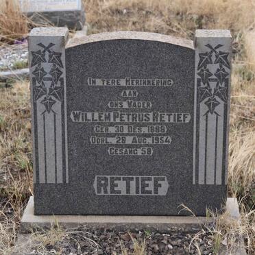 RETIEF Willem Petrus 1888-1954