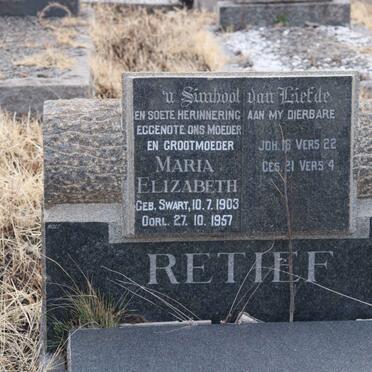 RETIEF Maria Elizabeth nee SWART 1903-1957