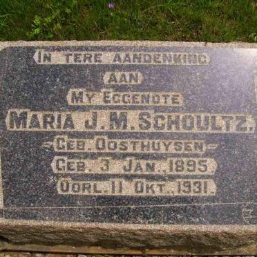 SCHOULTZ Maria J.M. nee OOSTHUYSEN 1895-1931