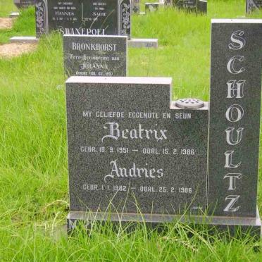 SCHOULTZ Beatrix 1951-1986 :: SCHOULTZ  Andries 1982-1986