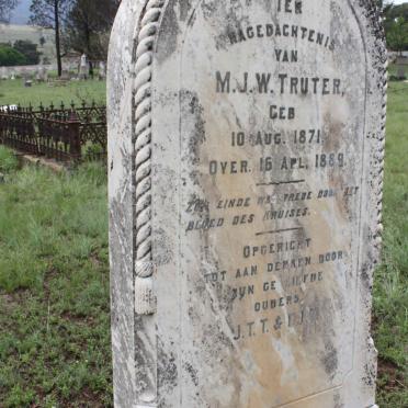 TRUTER M.J.W. 1871-1889