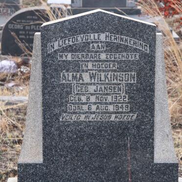 WILKINSON Alma nee JANSEN 1922-1949